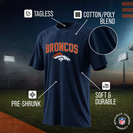 Denver Broncos NFL Youth Home Team Tee- Youth Pro Football T-Shirt For Boys & Girls Kids clothes - Navy