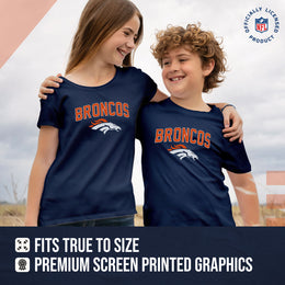 Denver Broncos NFL Youth Home Team Tee- Youth Pro Football T-Shirt For Boys & Girls Kids clothes - Navy