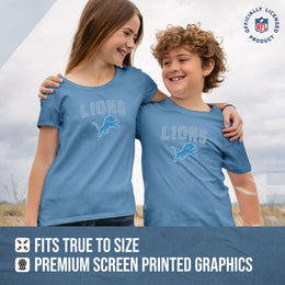 Detroit Lions NFL Youth Home Team Tee- Youth Pro Football T-Shirt For Boys & Girls Kids clothes - Light Blue