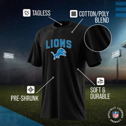 Detroit Lions NFL Youth Home Team Tee- Youth Pro Football T-Shirt For Boys & Girls Kids clothes - Black
