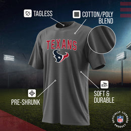 Houston Texans NFL Youth Home Team Tee- Youth Pro Football T-Shirt For Boys & Girls Kids clothes - Sport Gray