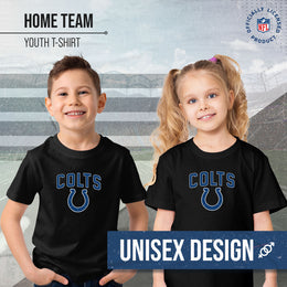 Indianapolis Colts NFL Youth Home Team Tee- Youth Pro Football T-Shirt For Boys & Girls Kids clothes - Black