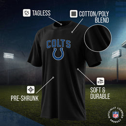 Indianapolis Colts NFL Youth Home Team Tee- Youth Pro Football T-Shirt For Boys & Girls Kids clothes - Black