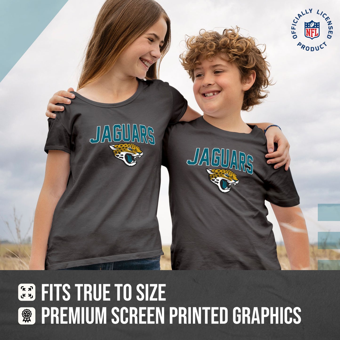 Jacksonville Jaguars NFL Youth Home Team Tee- Youth Pro Football T-Shirt For Boys & Girls Kids clothes - Sport Gray