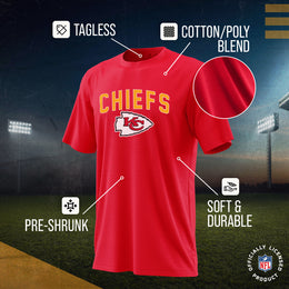 Kansas City Chiefs NFL Youth Home Team Tee- Youth Pro Football T-Shirt For Boys & Girls Kids clothes - Red