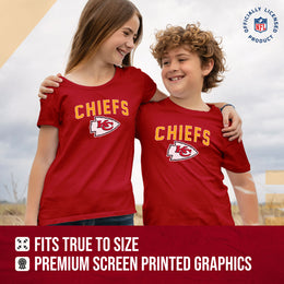 Kansas City Chiefs NFL Youth Home Team Tee- Youth Pro Football T-Shirt For Boys & Girls Kids clothes - Red