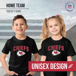 Kansas City Chiefs NFL Youth Home Team Tee- Youth Pro Football T-Shirt For Boys & Girls Kids clothes - Black