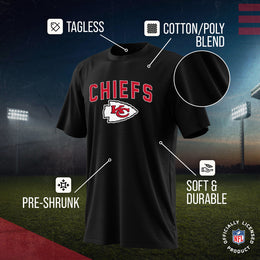 Kansas City Chiefs NFL Youth Home Team Tee- Youth Pro Football T-Shirt For Boys & Girls Kids clothes - Black