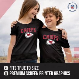 Kansas City Chiefs NFL Youth Home Team Tee- Youth Pro Football T-Shirt For Boys & Girls Kids clothes - Black
