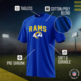 Los Angeles Rams NFL Youth Home Team Tee- Youth Pro Football T-Shirt For Boys & Girls Kids clothes - Royal