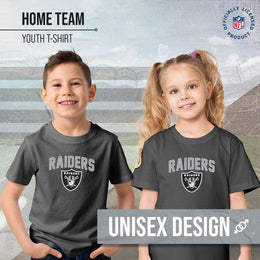 Las Vegas Raiders NFL Youth Home Team Tee- Youth Pro Football T-Shirt For Boys & Girls Kids clothes - Sport Gray