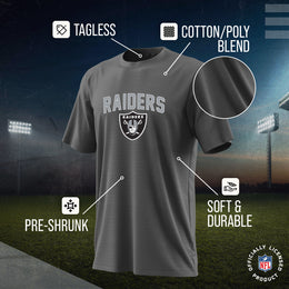 Las Vegas Raiders NFL Youth Home Team Tee- Youth Pro Football T-Shirt For Boys & Girls Kids clothes - Sport Gray