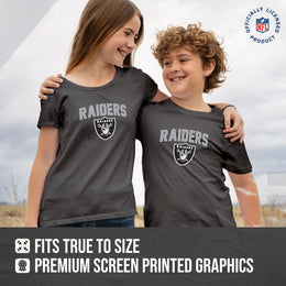 Las Vegas Raiders NFL Youth Home Team Tee- Youth Pro Football T-Shirt For Boys & Girls Kids clothes - Sport Gray