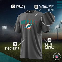 Miami Dolphins NFL Youth Home Team Tee- Youth Pro Football T-Shirt For Boys & Girls Kids clothes - Sport Gray