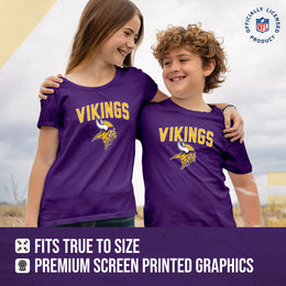 Minnesota Vikings NFL Youth Home Team Tee- Youth Pro Football T-Shirt For Boys & Girls Kids clothes - Purple