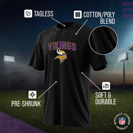 Minnesota Vikings NFL Youth Home Team Tee- Youth Pro Football T-Shirt For Boys & Girls Kids clothes - Black