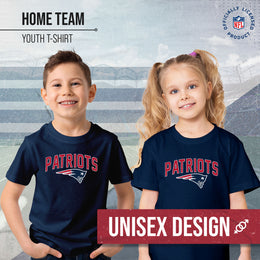 New England Patriots NFL Youth Home Team Tee- Youth Pro Football T-Shirt For Boys & Girls Kids clothes - Navy