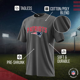 New England Patriots NFL Youth Home Team Tee- Youth Pro Football T-Shirt For Boys & Girls Kids clothes - Sport Gray