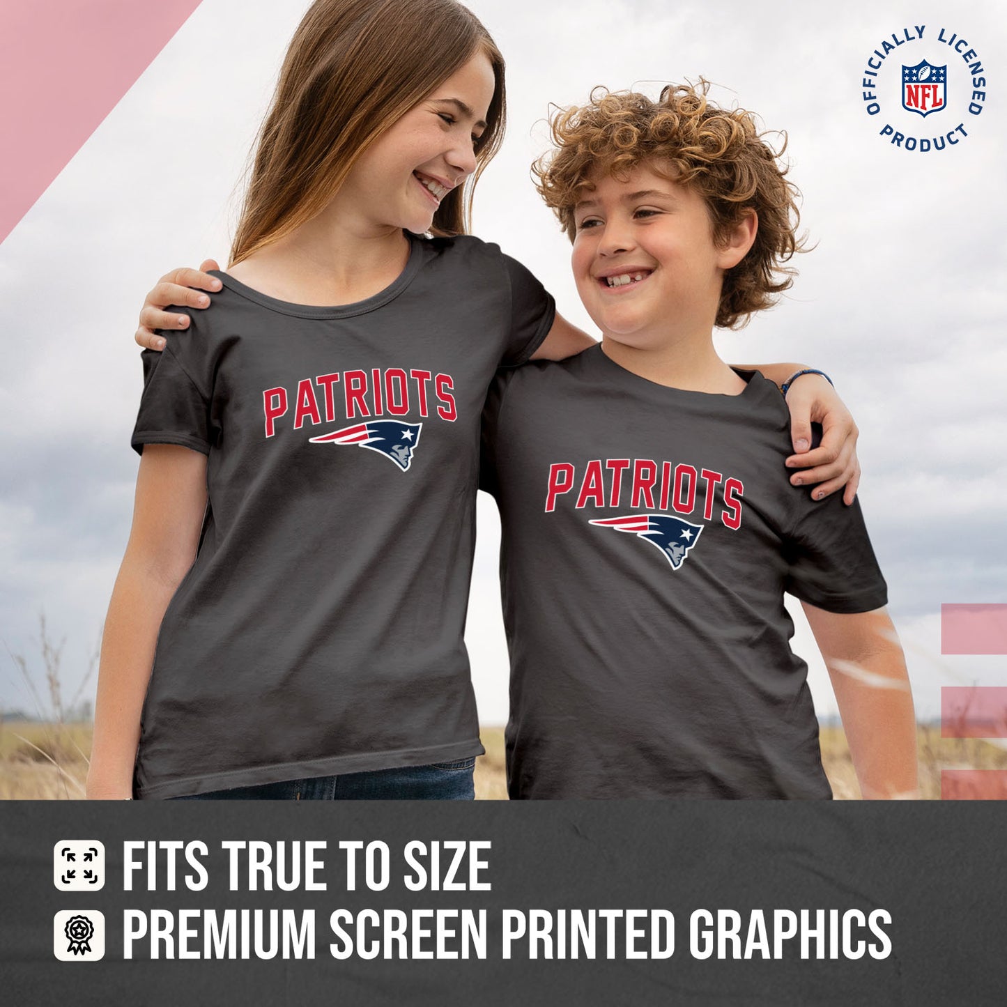 New England Patriots NFL Youth Home Team Tee- Youth Pro Football T-Shirt For Boys & Girls Kids clothes - Sport Gray