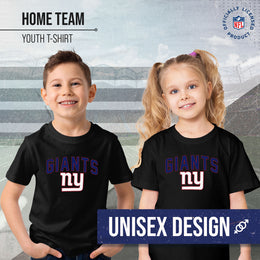 New York Giants NFL Youth Home Team Tee- Youth Pro Football T-Shirt For Boys & Girls Kids clothes - Black