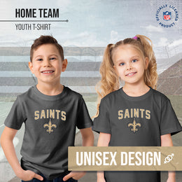 New Orleans Saints NFL Youth Home Team Tee- Youth Pro Football T-Shirt For Boys & Girls Kids clothes - Sport Gray