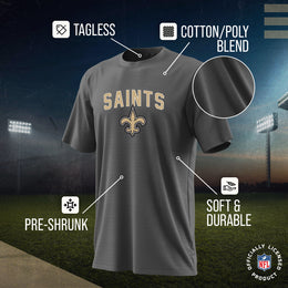 New Orleans Saints NFL Youth Home Team Tee- Youth Pro Football T-Shirt For Boys & Girls Kids clothes - Sport Gray