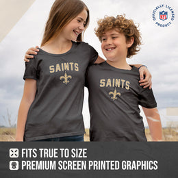New Orleans Saints NFL Youth Home Team Tee- Youth Pro Football T-Shirt For Boys & Girls Kids clothes - Sport Gray
