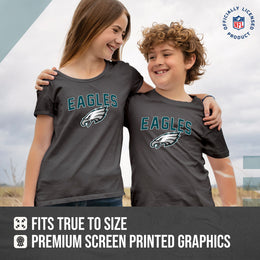Philadelphia Eagles NFL Youth Home Team Tee- Youth Pro Football T-Shirt For Boys & Girls Kids clothes - Sport Gray