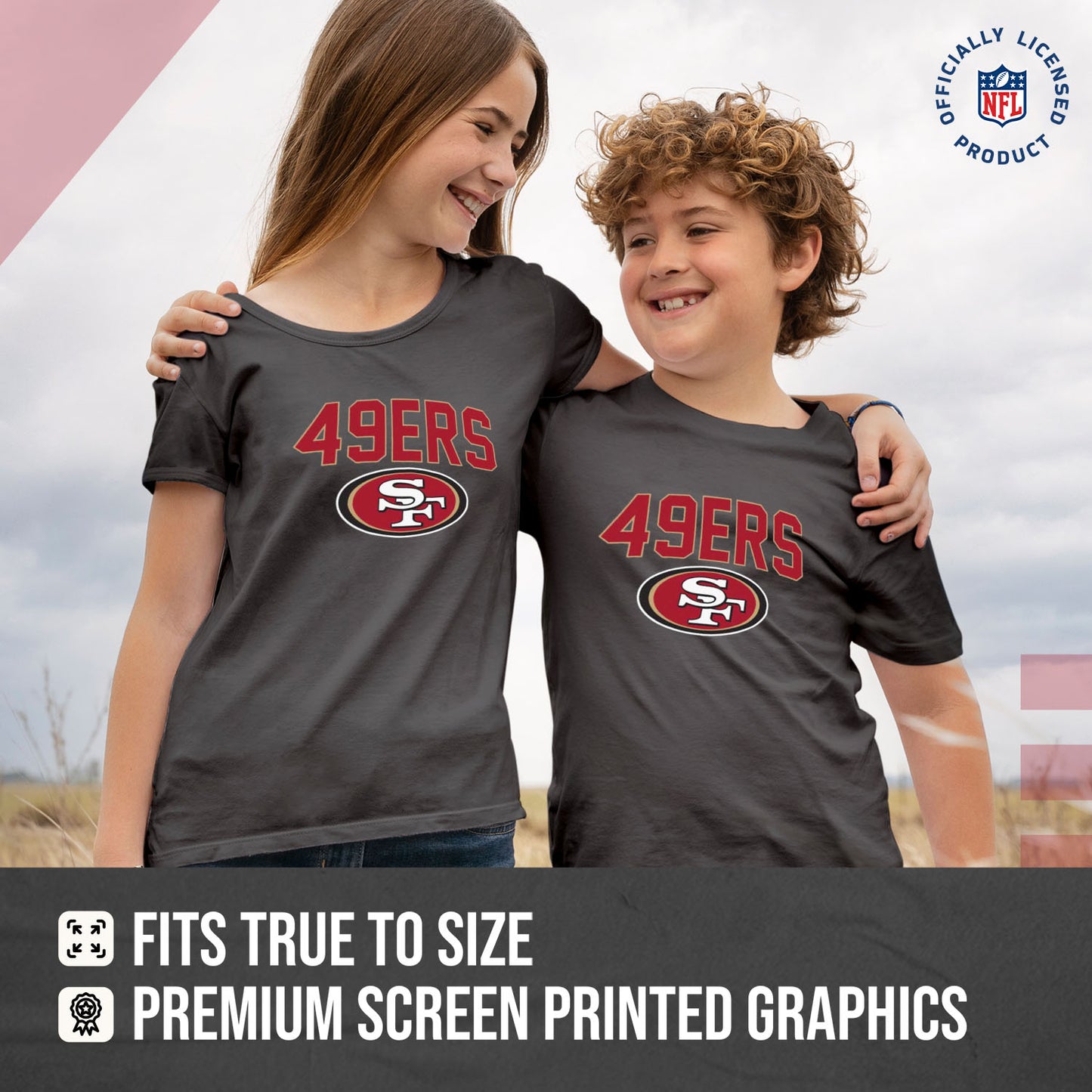 San Francisco 49ers NFL Youth Home Team Tee- Youth Pro Football T-Shirt For Boys & Girls Kids clothes - Sport Gray
