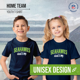 Seattle Seahawks NFL Youth Home Team Tee- Youth Pro Football T-Shirt For Boys & Girls Kids clothes - Navy