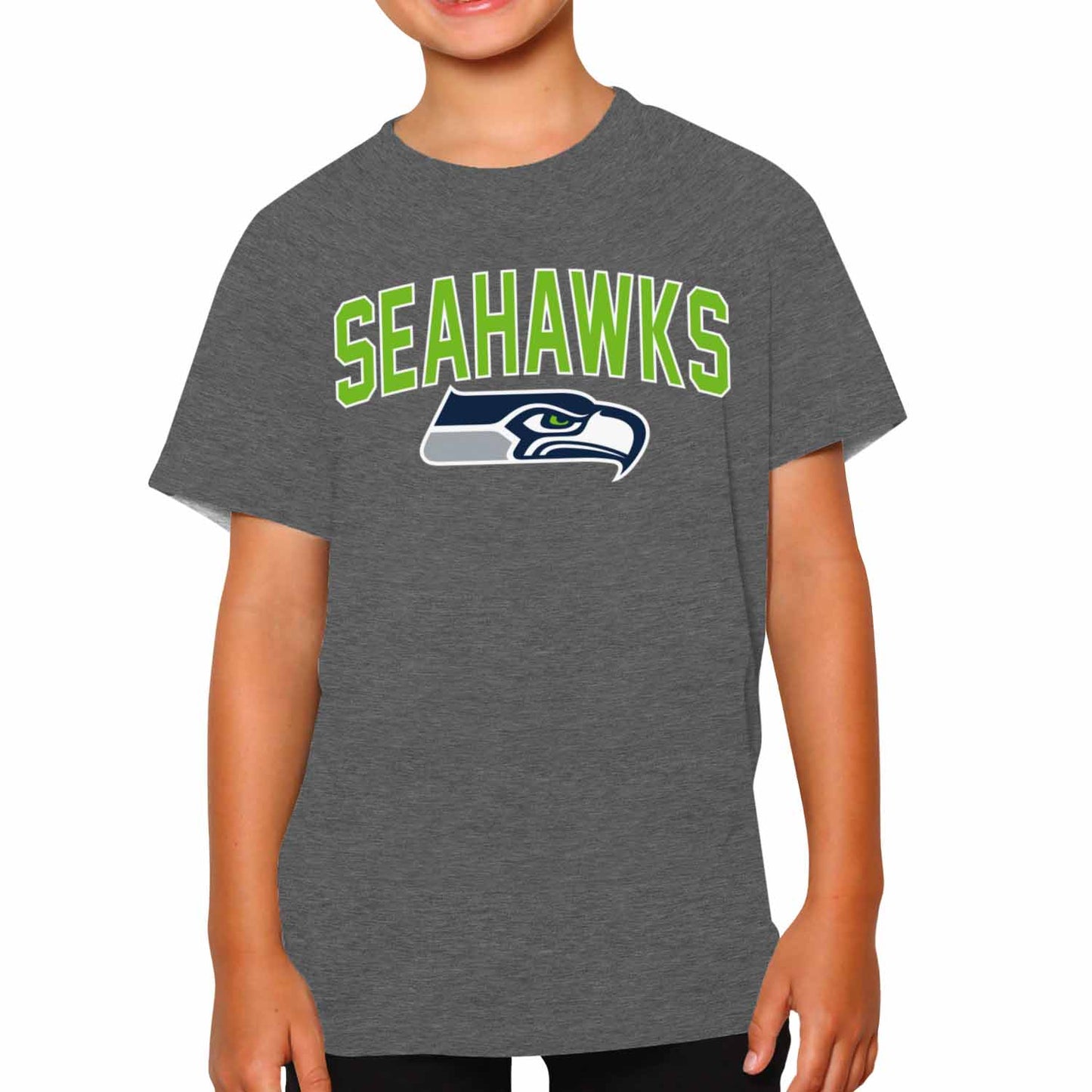 Seattle Seahawks NFL Youth Home Team Tee- Youth Pro Football T-Shirt For Boys & Girls Kids clothes - Sport Gray