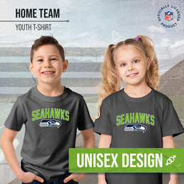Seattle Seahawks NFL Youth Home Team Tee- Youth Pro Football T-Shirt For Boys & Girls Kids clothes - Sport Gray