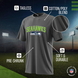 Seattle Seahawks NFL Youth Home Team Tee- Youth Pro Football T-Shirt For Boys & Girls Kids clothes - Sport Gray