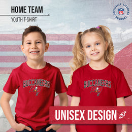Tampa Bay Buccaneers NFL Youth Home Team Tee- Youth Pro Football T-Shirt For Boys & Girls Kids clothes - Red