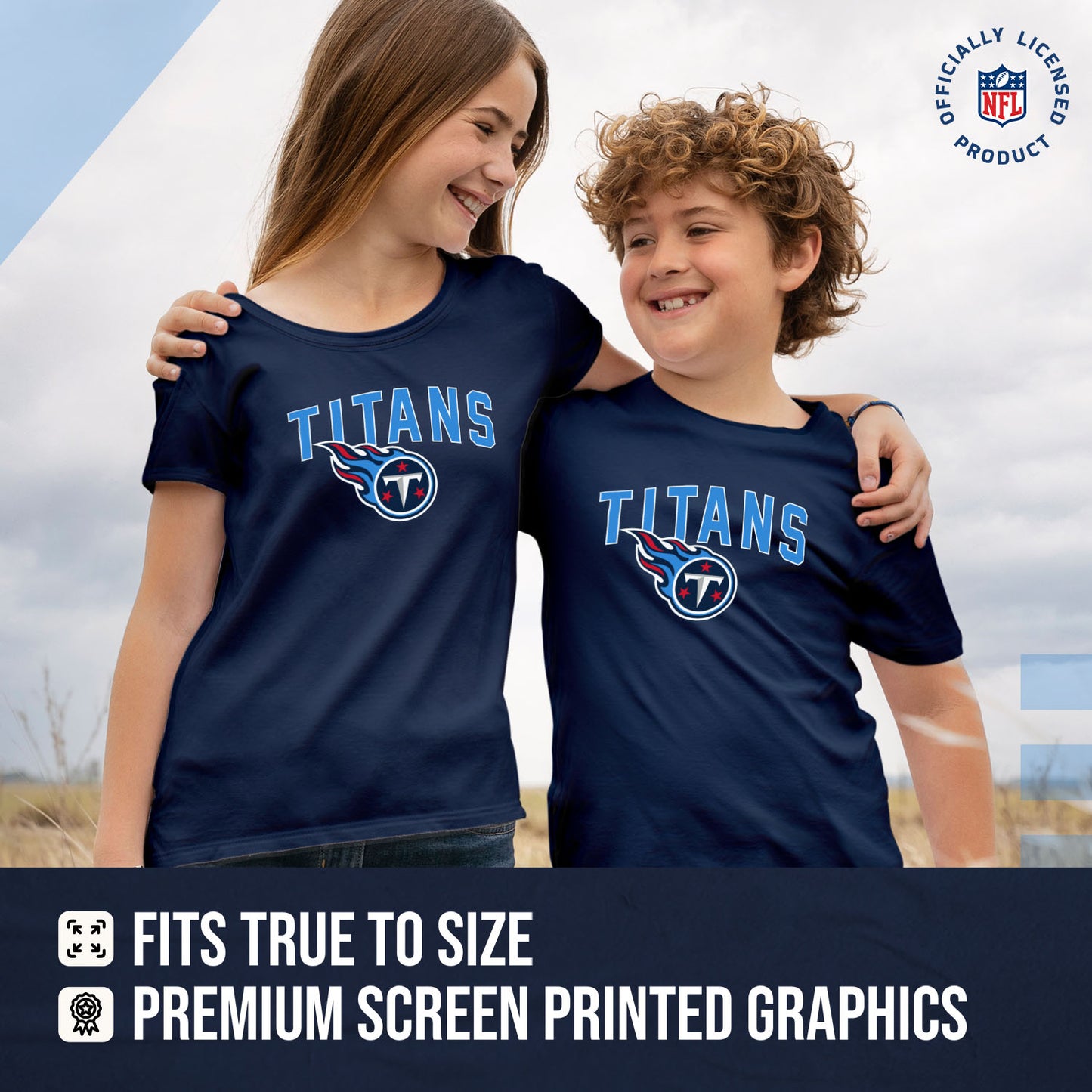 Tennessee Titans NFL Youth Home Team Tee- Youth Pro Football T-Shirt For Boys & Girls Kids clothes - Navy