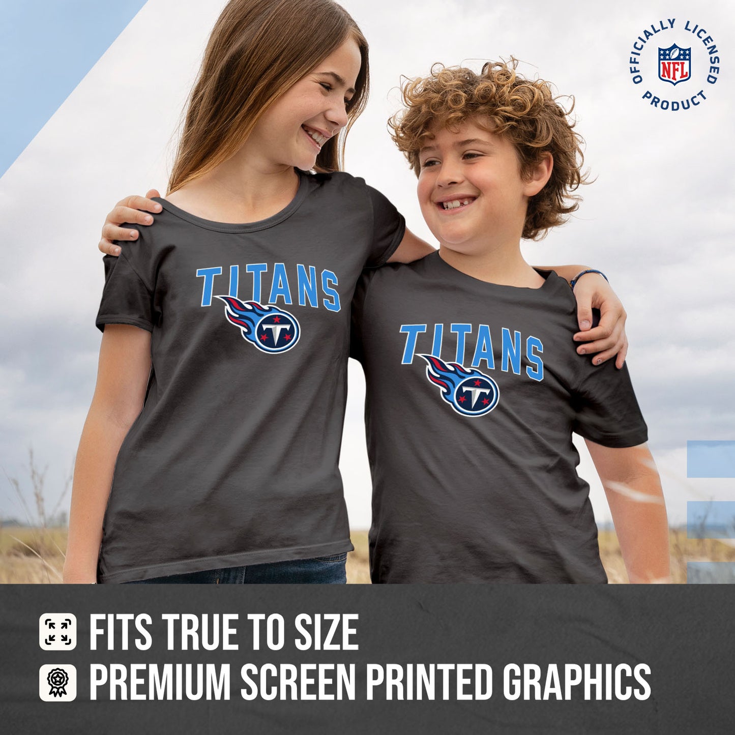 Tennessee Titans NFL Youth Home Team Tee- Youth Pro Football T-Shirt For Boys & Girls Kids clothes - Sport Gray