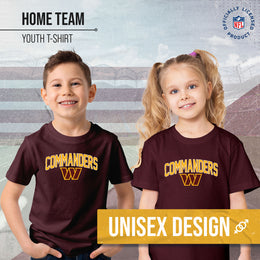 Washington Commanders NFL Youth Home Team Tee- Youth Pro Football T-Shirt For Boys & Girls Kids clothes - Maroon