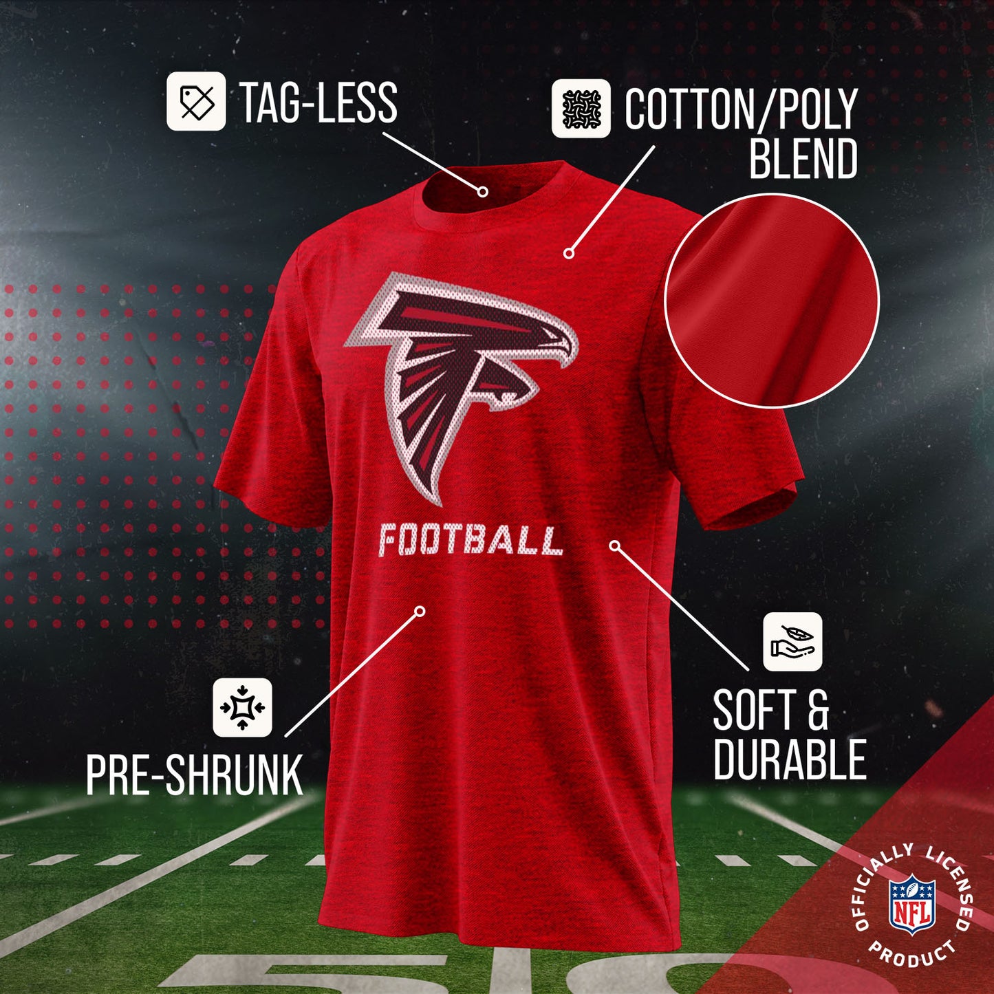 Atlanta Falcons NFL Youth Run City Tee - Red