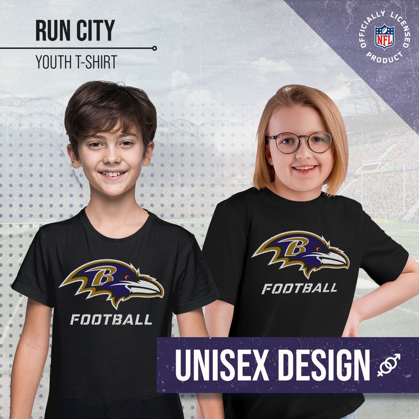 Baltimore Ravens NFL Youth Run City Tee - Black