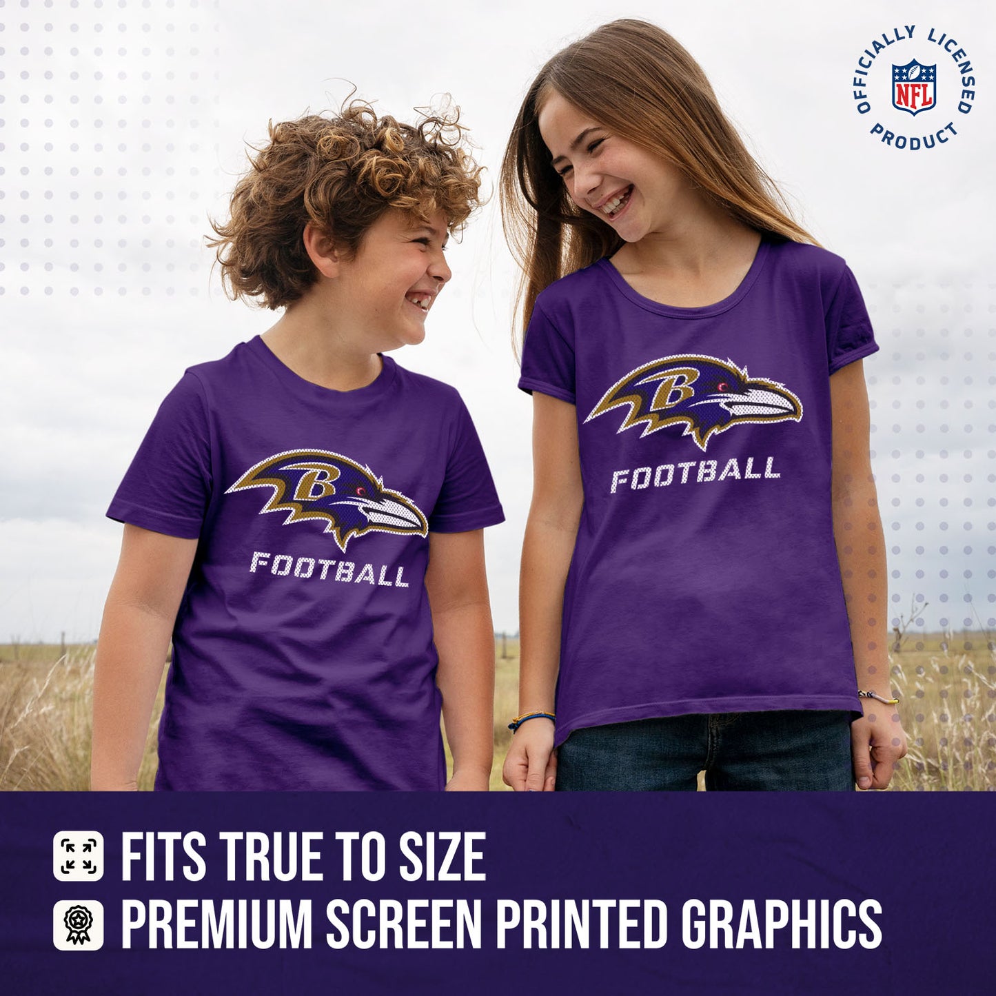 Baltimore Ravens NFL Youth Run City Tee - Purple