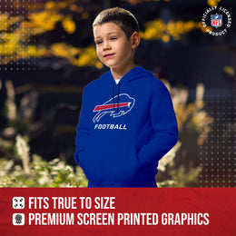 Buffalo Bills NFL Youth Run City Hoodie- Kids Pro Football Pullover Sweatshirt- Officially Licensed - Royal