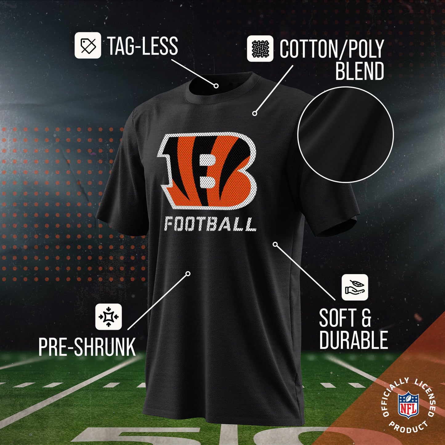 Cincinnati Bengals NFL Youth Run City Tee - Black