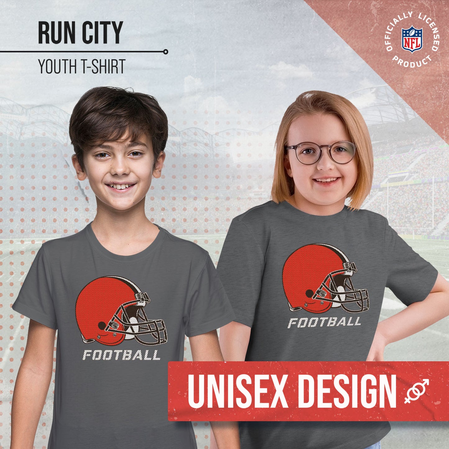 Cleveland Browns NFL Youth Run City Tee - Sport Gray