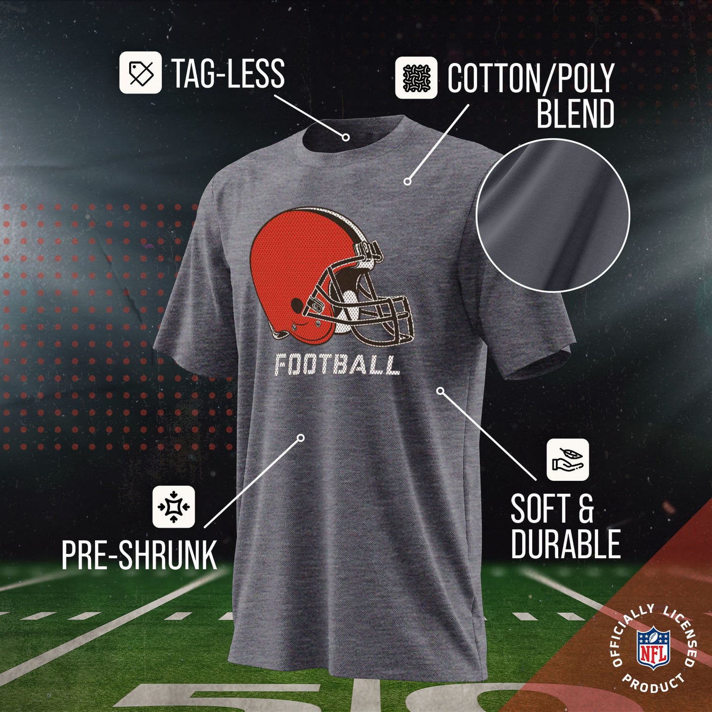 Cleveland Browns NFL Youth Run City Tee - Sport Gray