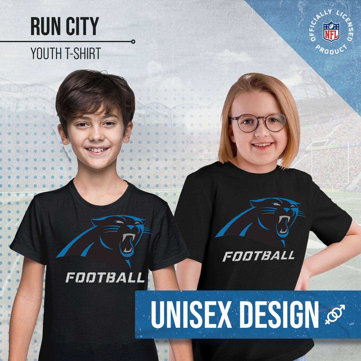 Carolina Panthers NFL Youth Run City Tee - Black