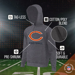 Chicago Bears NFL Youth Run City Hoodie- Kids Pro Football Pullover Sweatshirt- Officially Licensed - Sport Gray