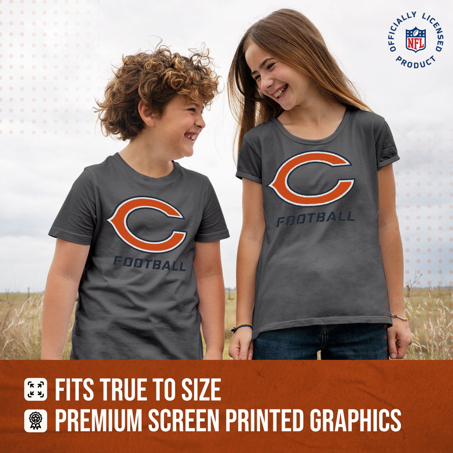 Chicago Bears NFL Youth Run City Tee - Sport Gray