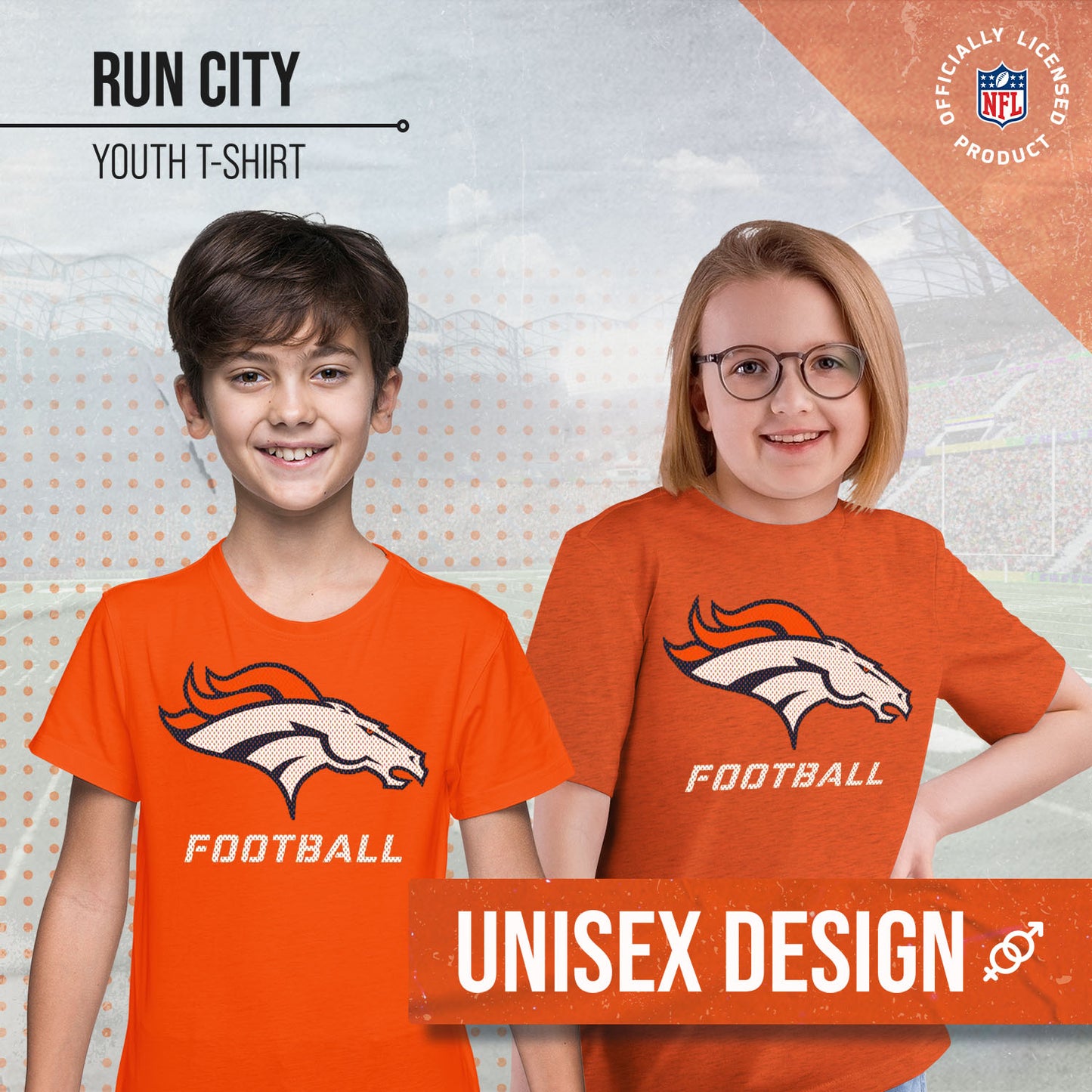 Denver Broncos NFL Youth Run City Tee - Orange