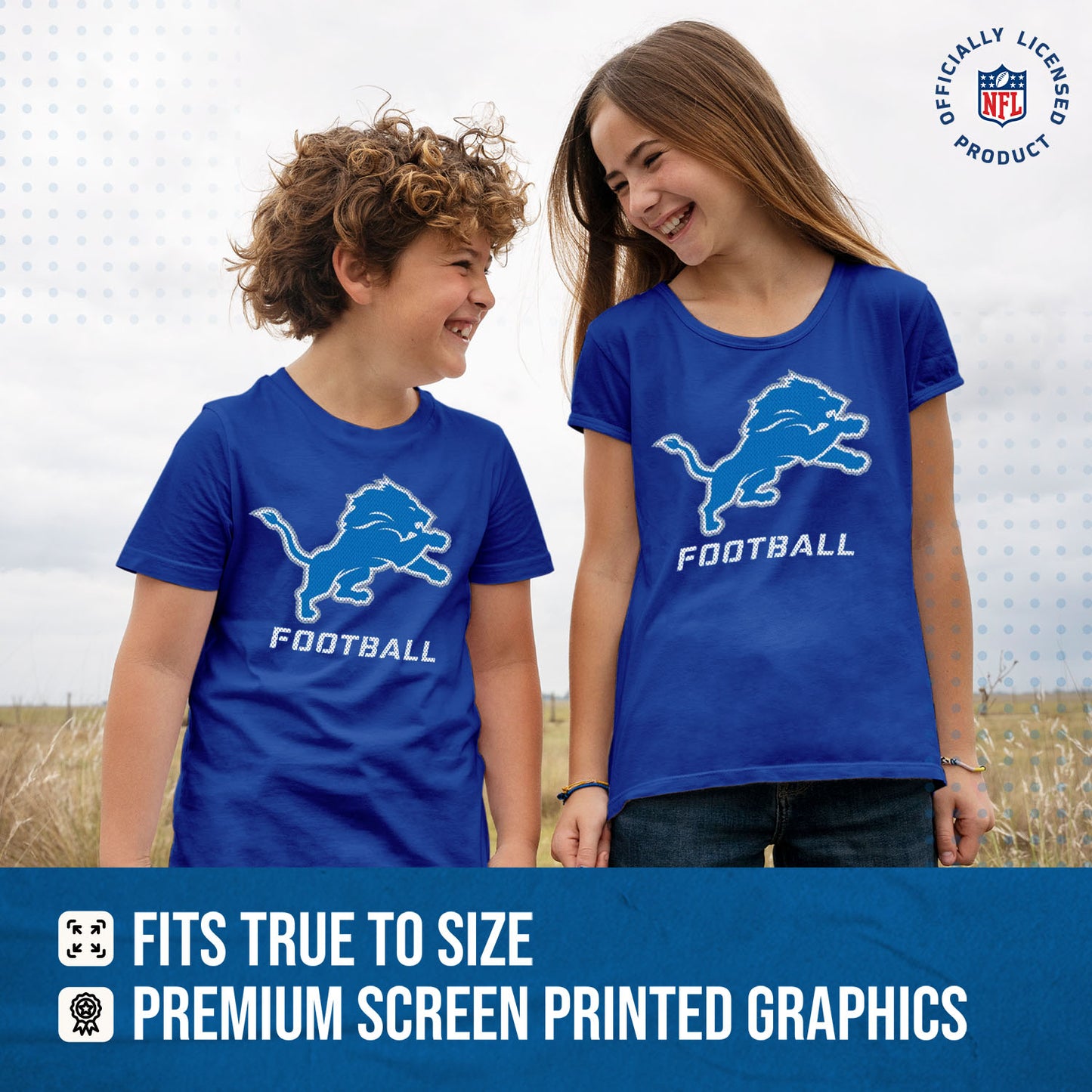 Detroit Lions NFL Youth Run City Tee - Royal