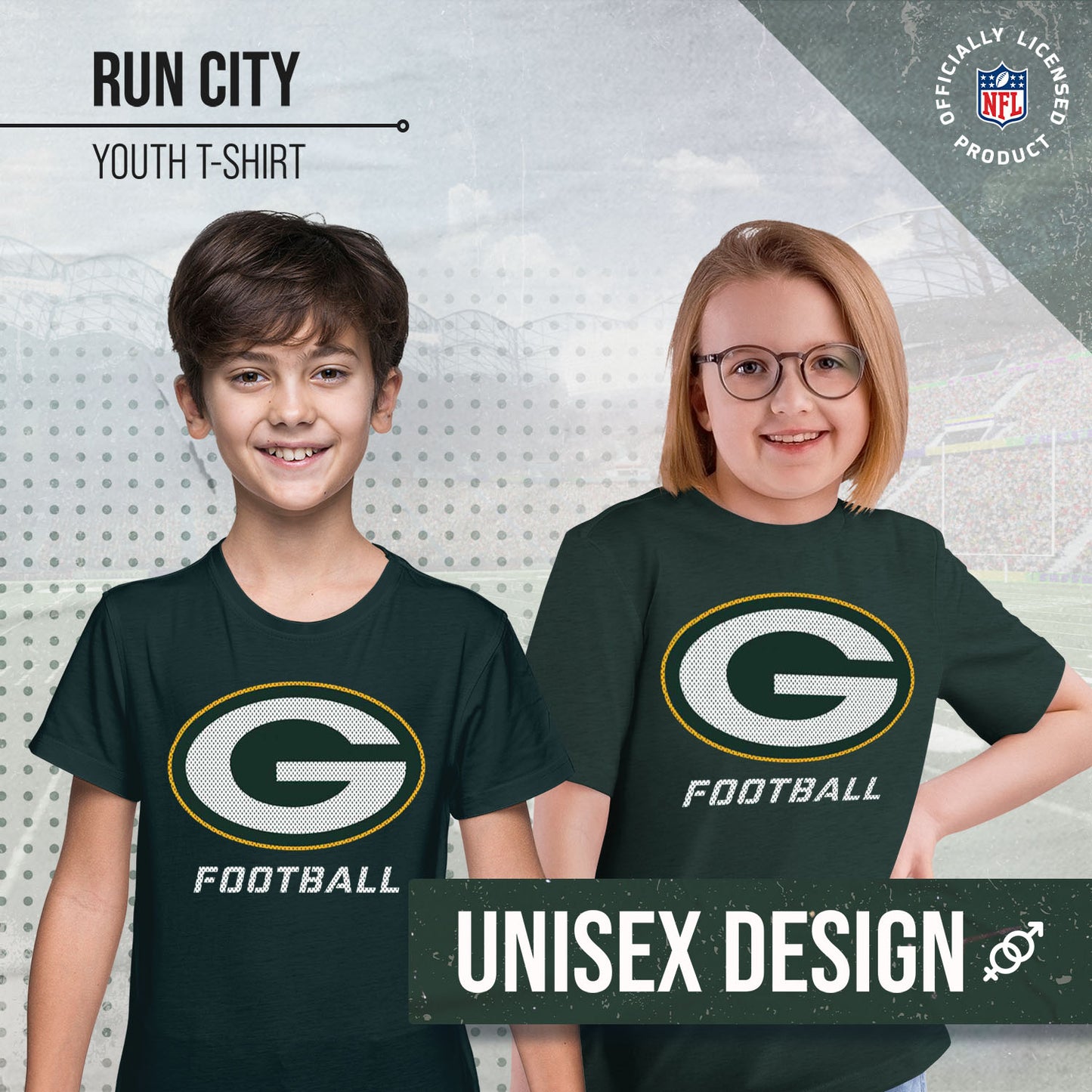 Green Bay Packers NFL Youth Run City Tee - Green